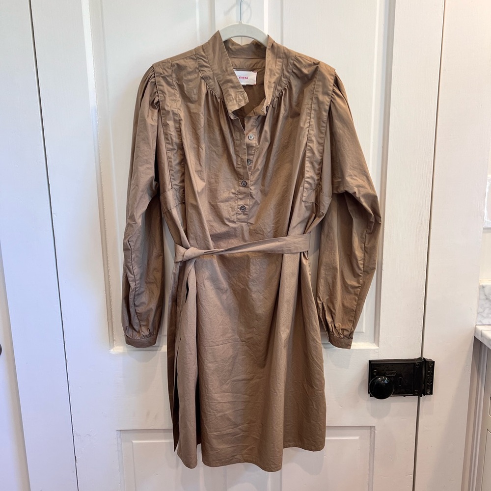 XiRENA Beige Button-Up Shirt Dress